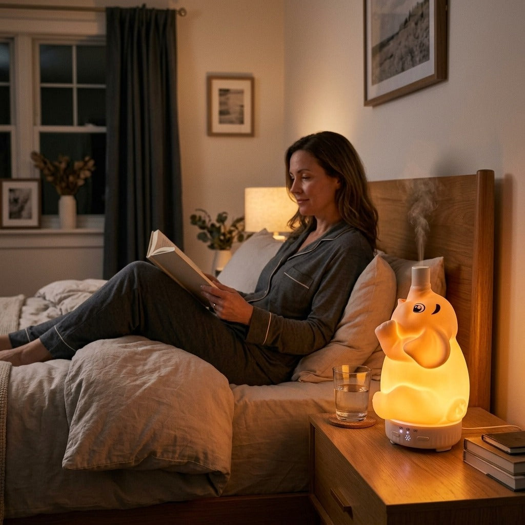 Elephant Aroma Diffuser with Mist and Night Light - in everyday life