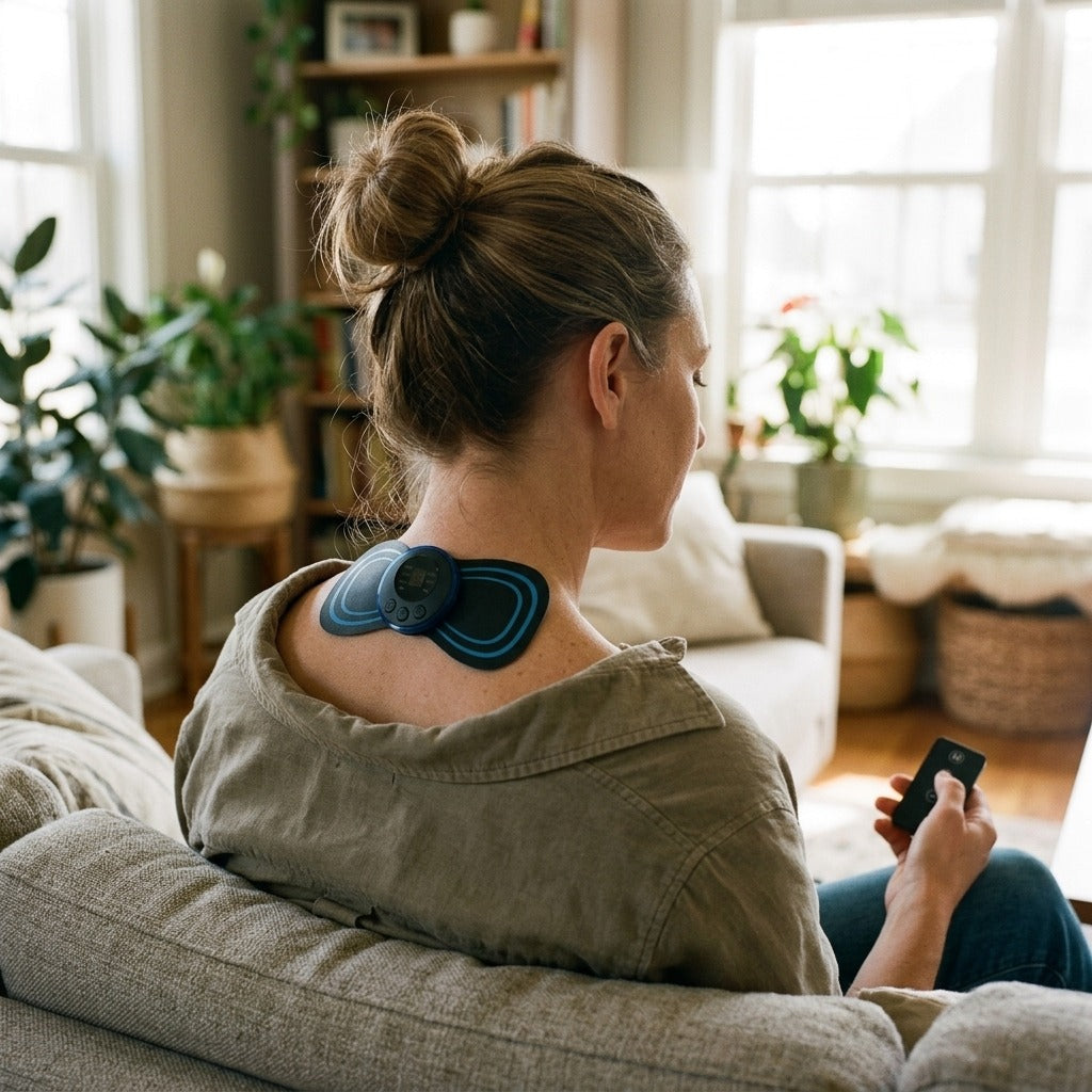 EMS Neck and Back Pulse Massager - at home