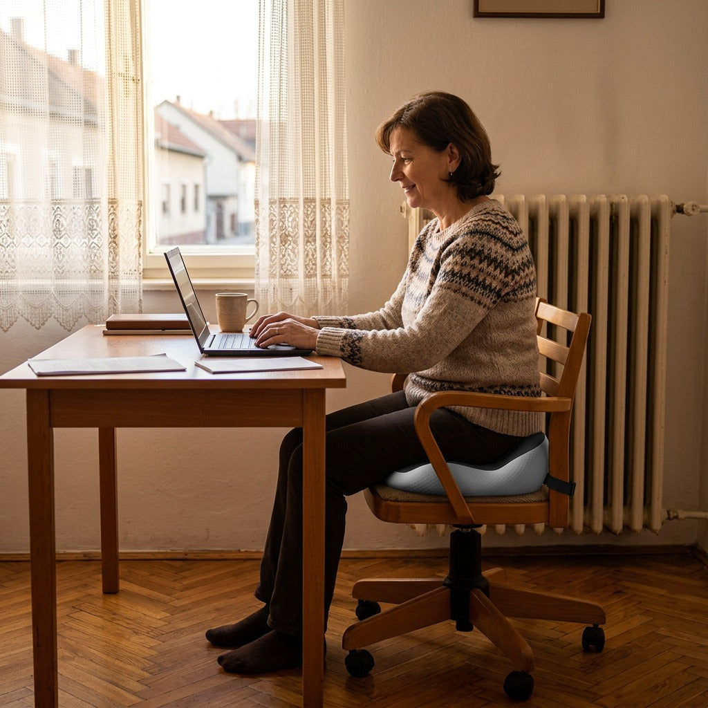 Ergonomikus, ívelt ülőpárna - otthon