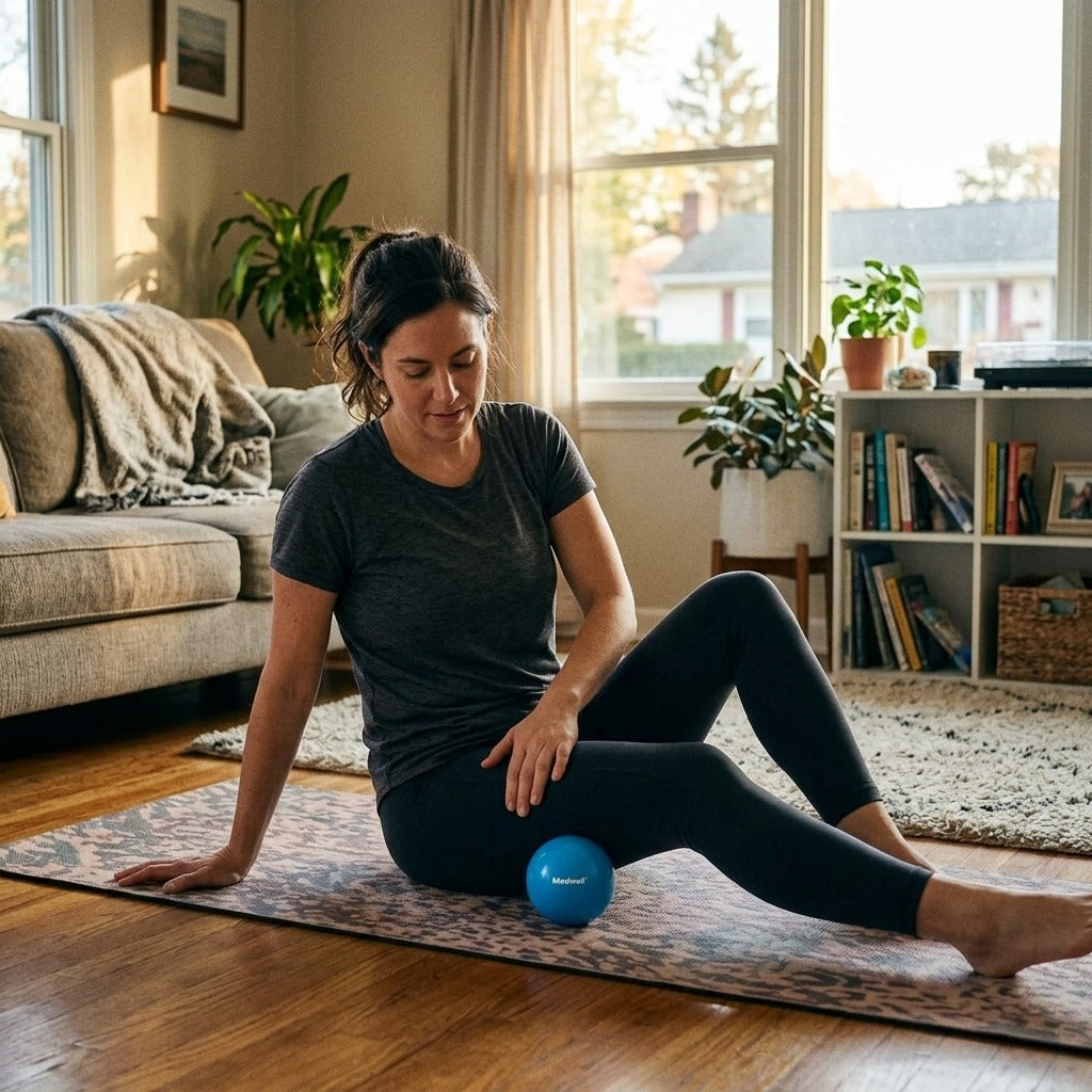 Fascia Ball for Muscle Release, Smooth Pilates Ball in Several Colours - at home