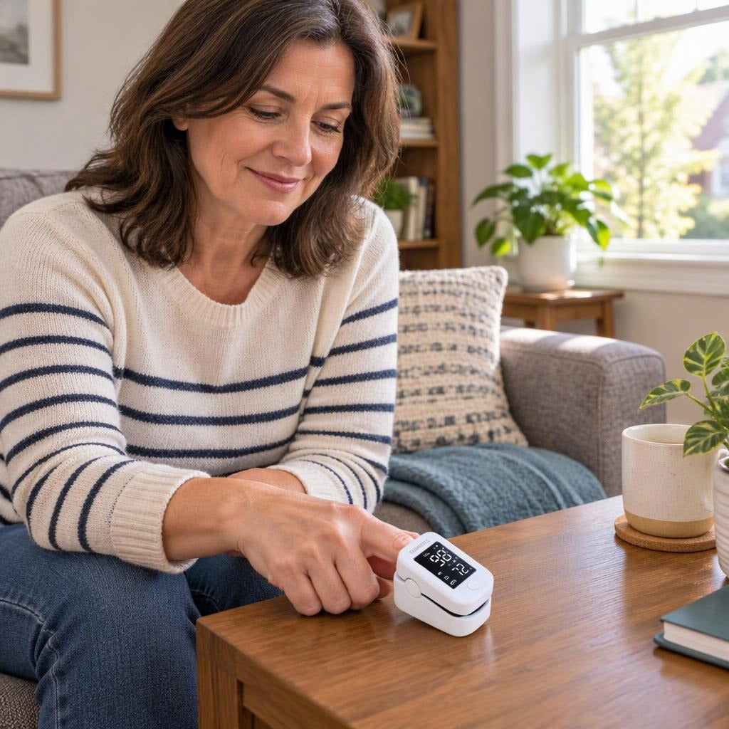 Fingertip Pulse Oximeter with LED Display - at home