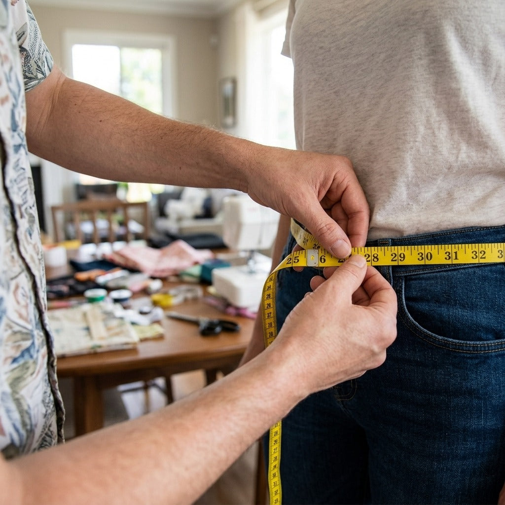 Flexible Double-Scale Sewing Measuring Tape - in use
