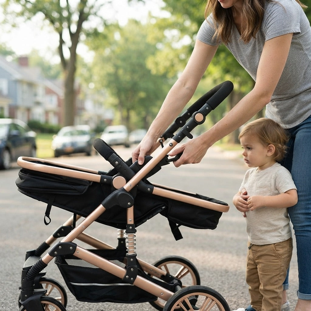 Foldable 3-in-1 Baby Stroller - in use