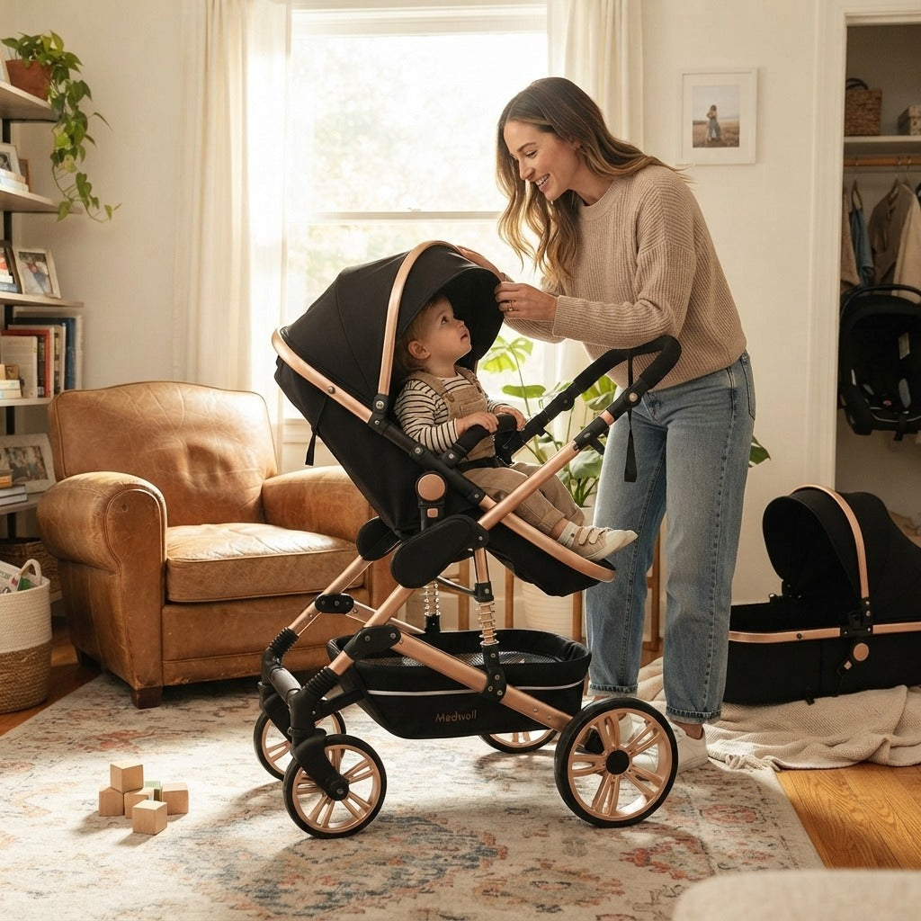 Foldable 3-in-1 Baby Stroller - at home