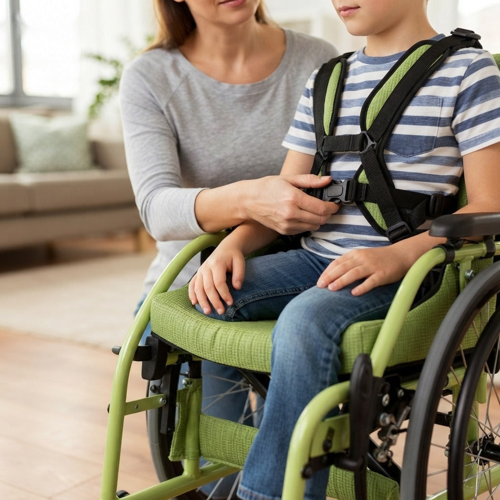 Foldable Aluminium Alloy Manual Wheelchair for Children - in use