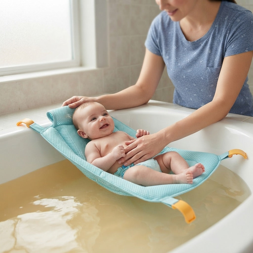 Foldable Baby Bath Support Seat - in use