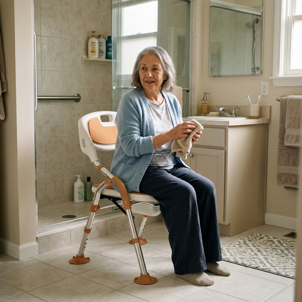 Foldable Bath Chair - at home