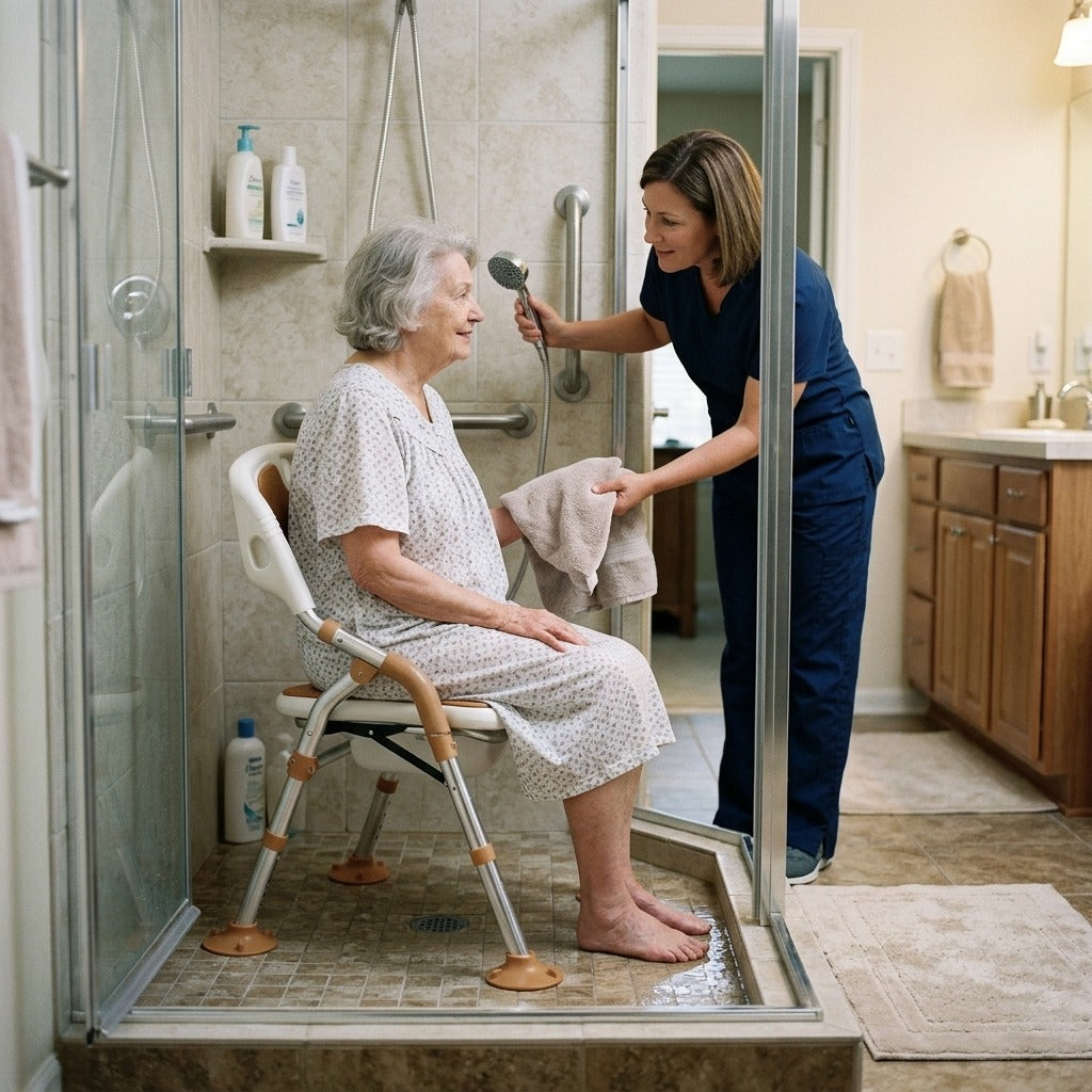Foldable Bath Chair - in everyday life