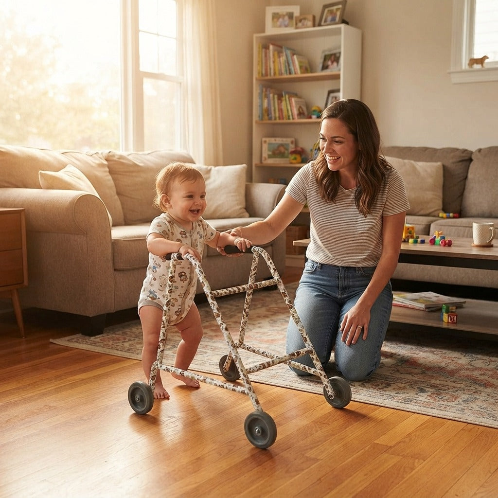 Foldable Children's Walker with Wheels - at home
