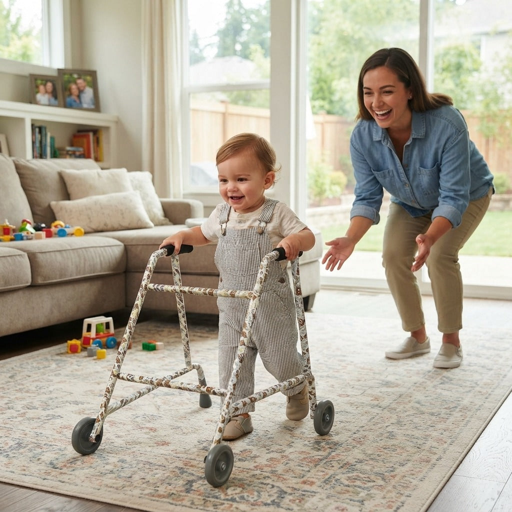 Foldable Children's Walker with Wheels - in everyday life