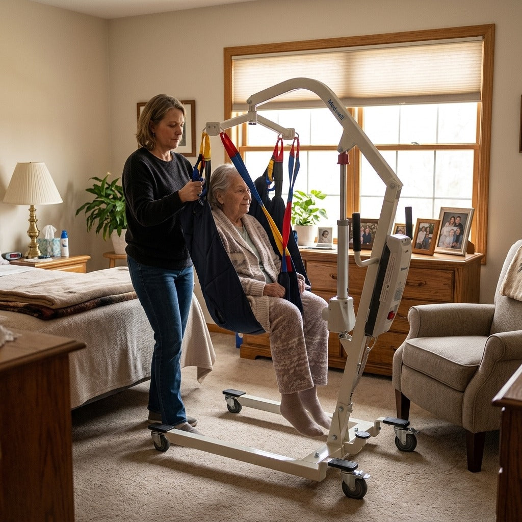 Foldable Electric Patient Hoist for Home Care - at home