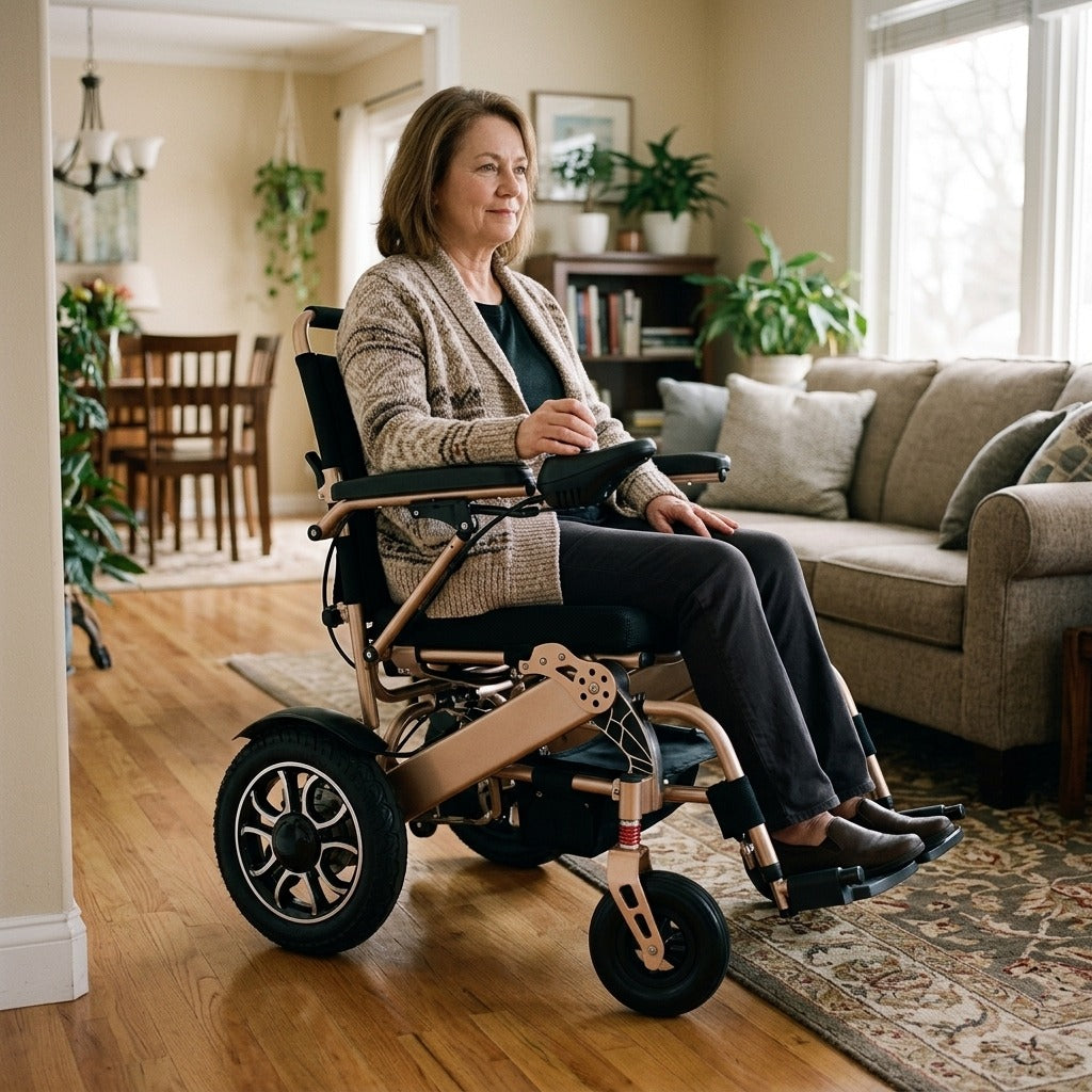 Foldable Electric Wheelchair - at home