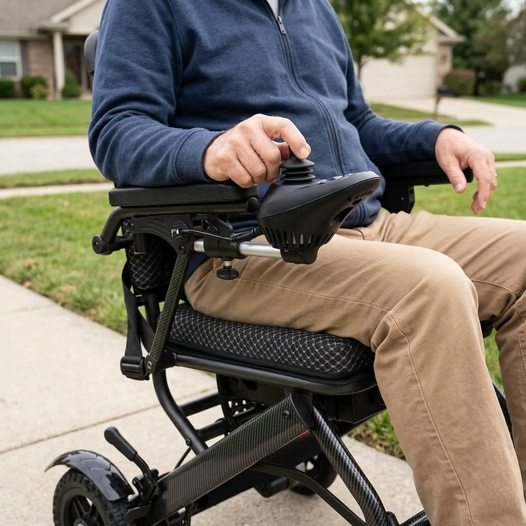 Foldable Electric Wheelchair - in use