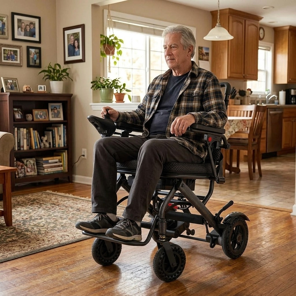 Foldable Electric Wheelchair - at home