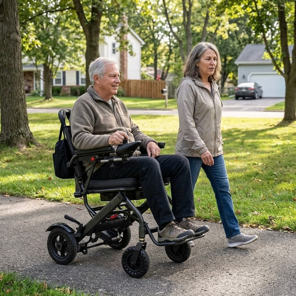 Foldable Electric Wheelchair - in everyday life