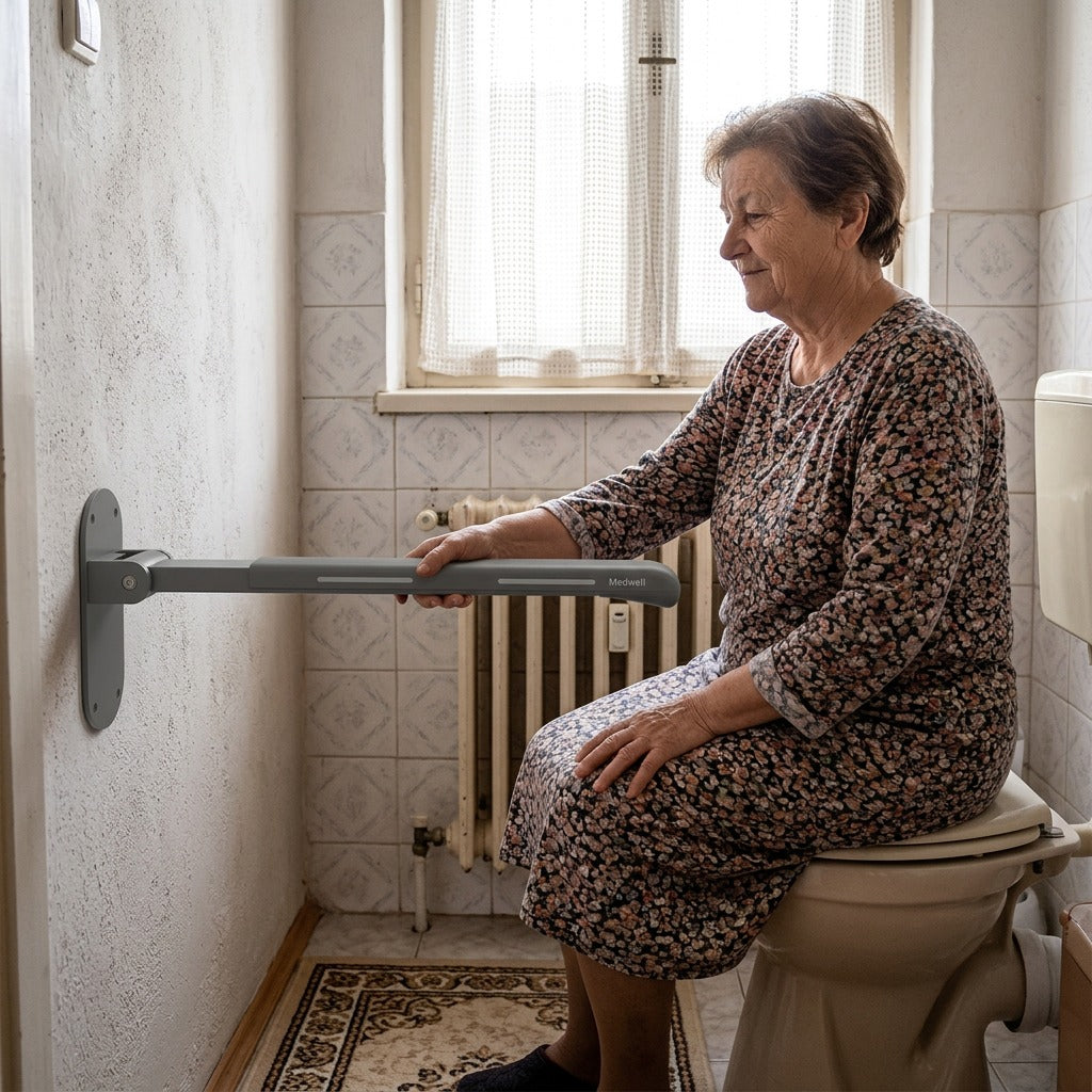 Felnyitható, összecsukható WC kapaszkodó - a mindennapokban