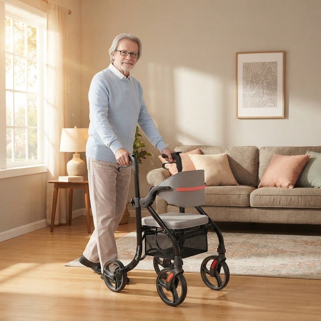 Foldable Hand-Push Assisted Walking Aid - at home