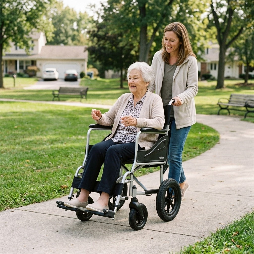 Foldable Ultralight 4-Wheel Electric Wheelchair for Seniors - in everyday life