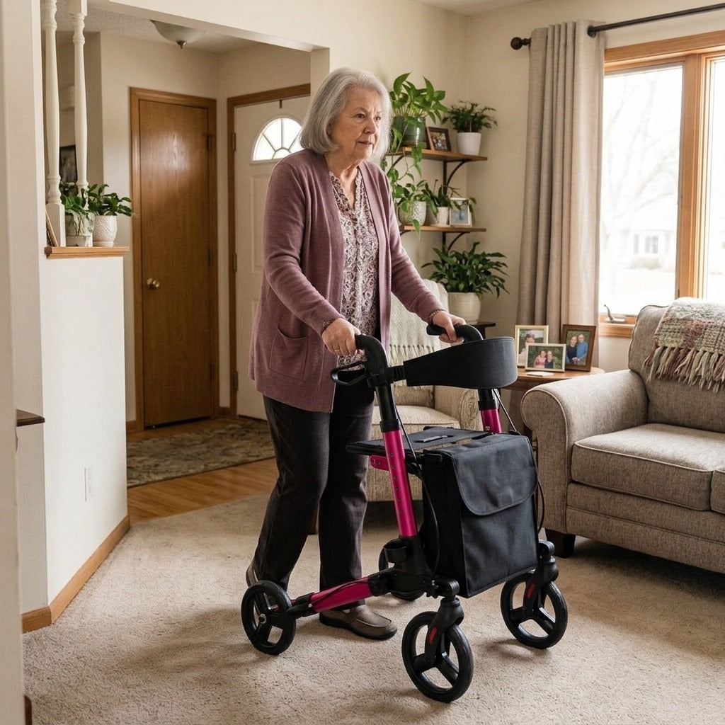 Foldable Walker with Seat - at home