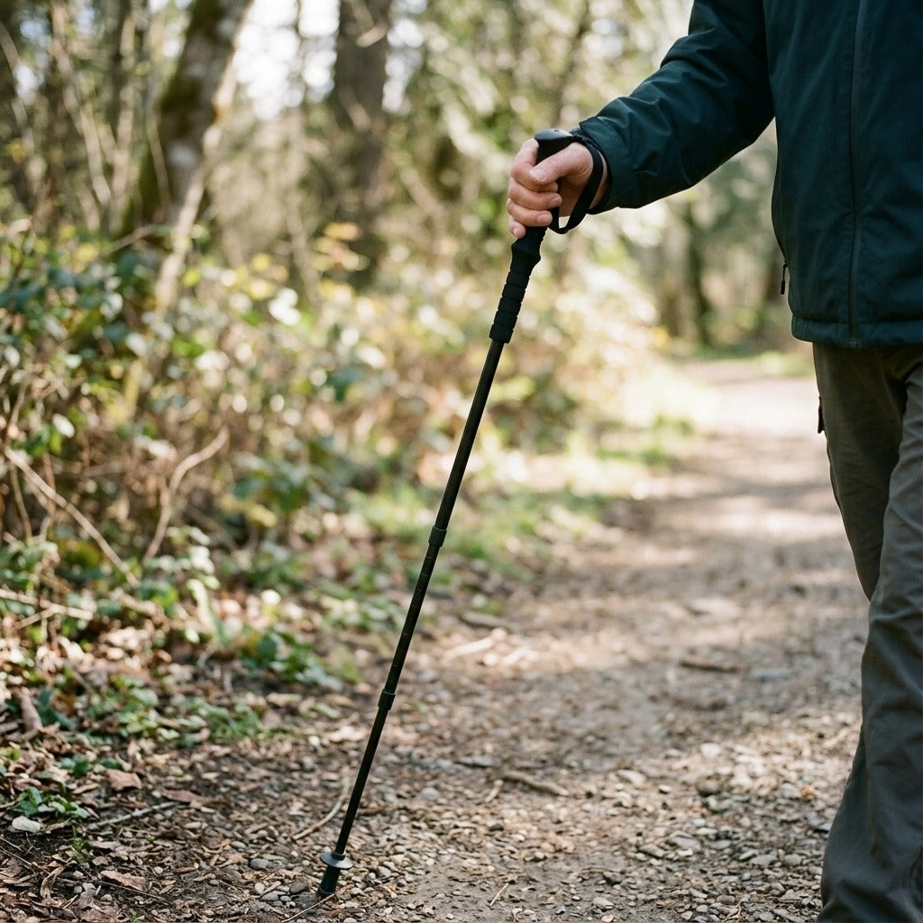 Foldable Walking Pole, 110–130 cm - in use