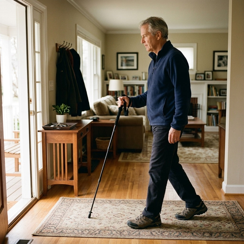 Foldable Walking Pole, 110–130 cm - at home