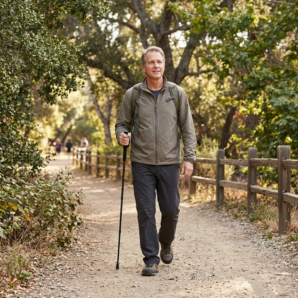 Foldable Walking Pole, 110–130 cm - in everyday life