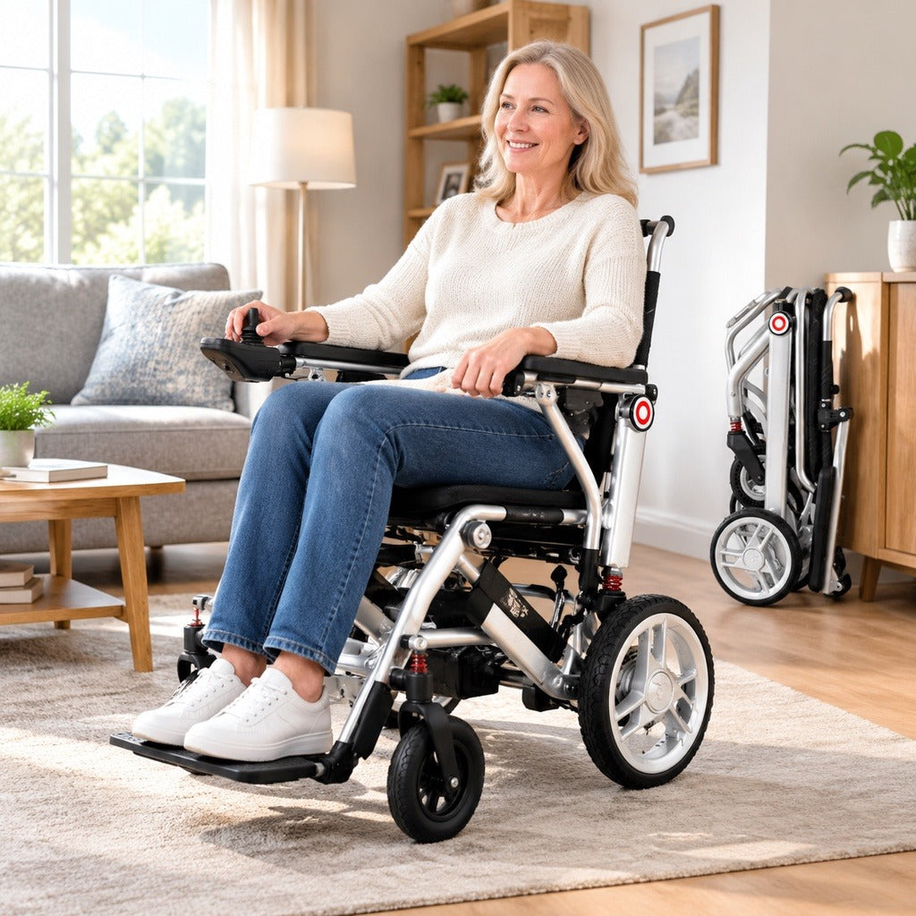 Foldable Wheelchair with 300kg Listed Capacity - in everyday life