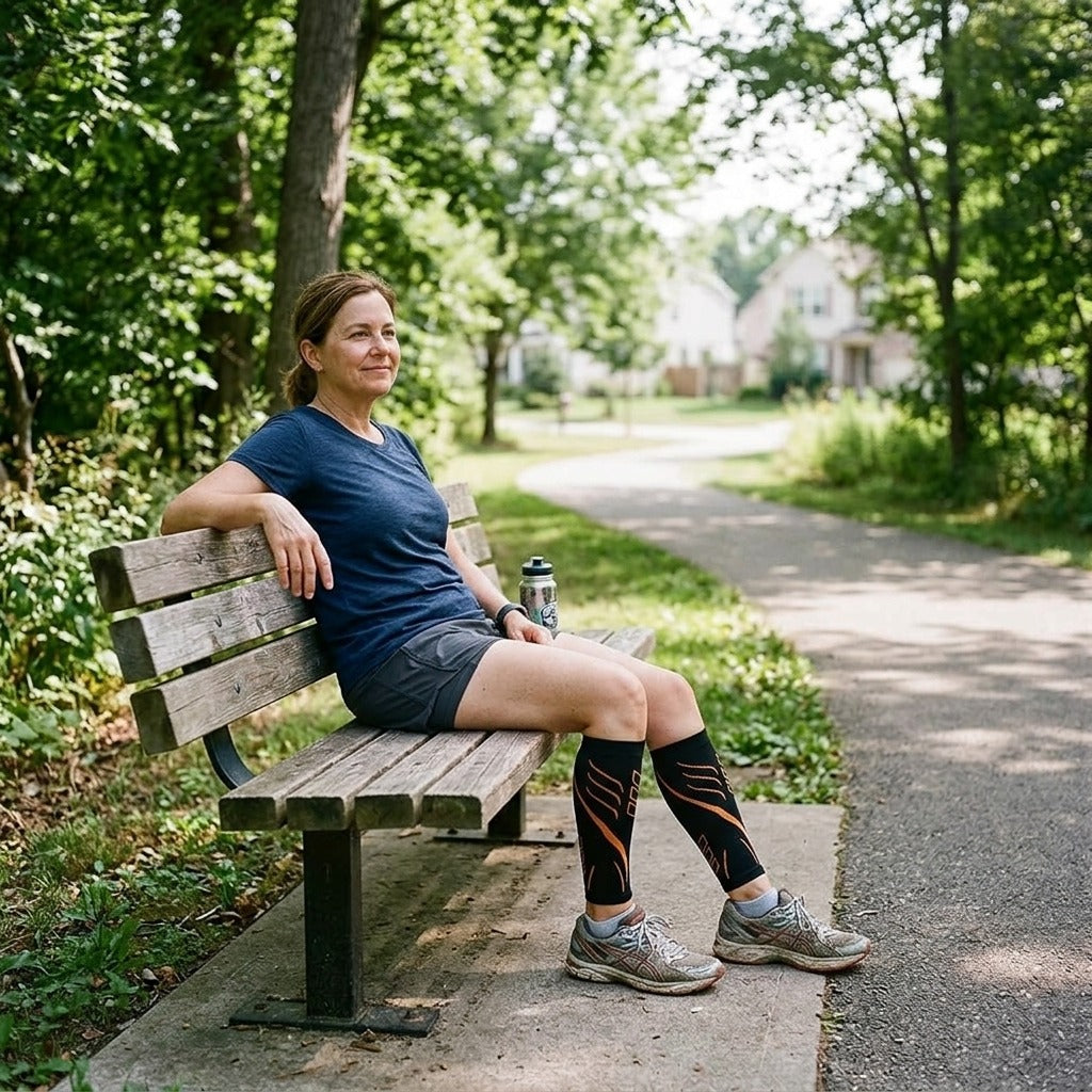 Footless Compression Calf Sleeves - in everyday life