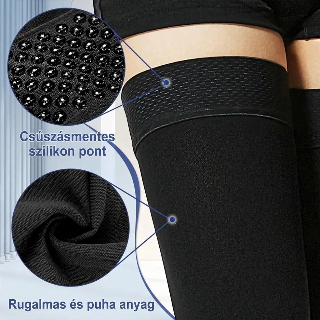 Lábfej nélküli combfix kompressziós harisnya, 23–32 mmHg