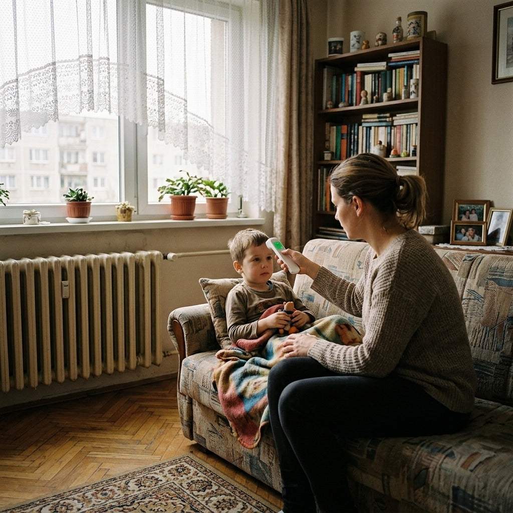 Infravörös homlokhőmérő háttérvilágítású kijelzővel - a mindennapokban