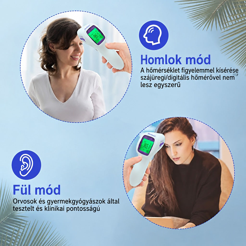 Homlokhőmérő és ujjra csíptethető pulzoximéter szett
