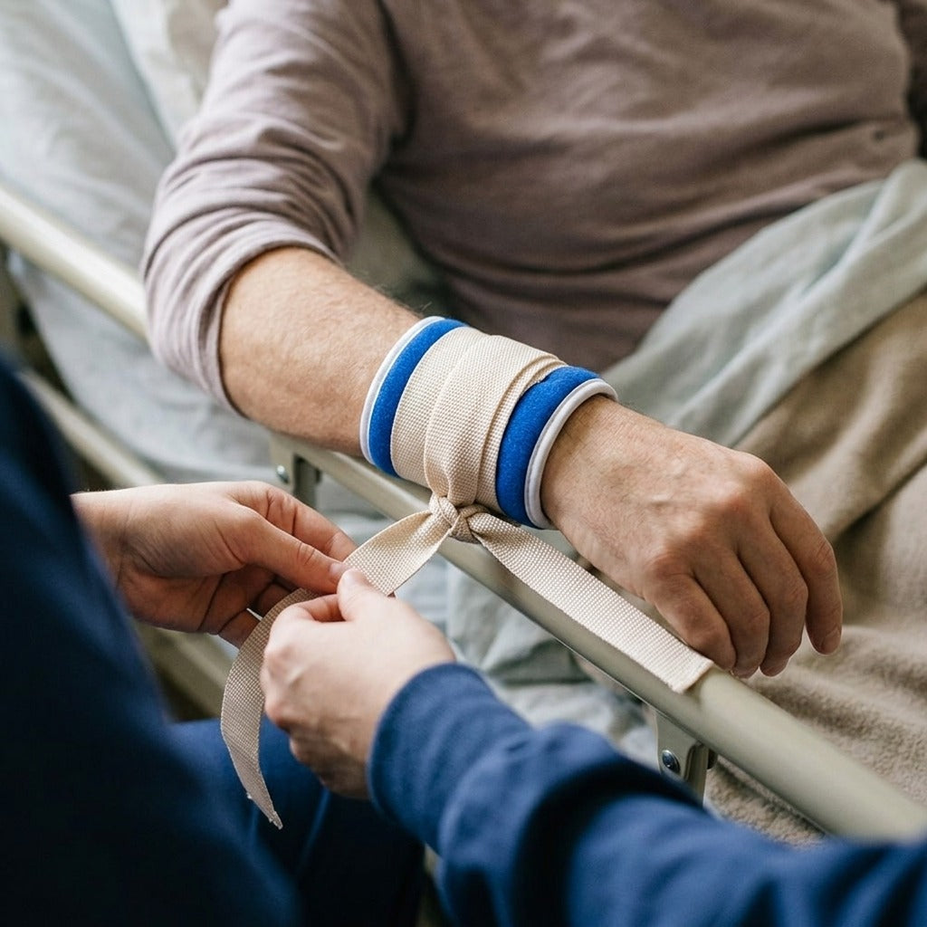 Four-Piece Patient Restraint Strap Set - in use
