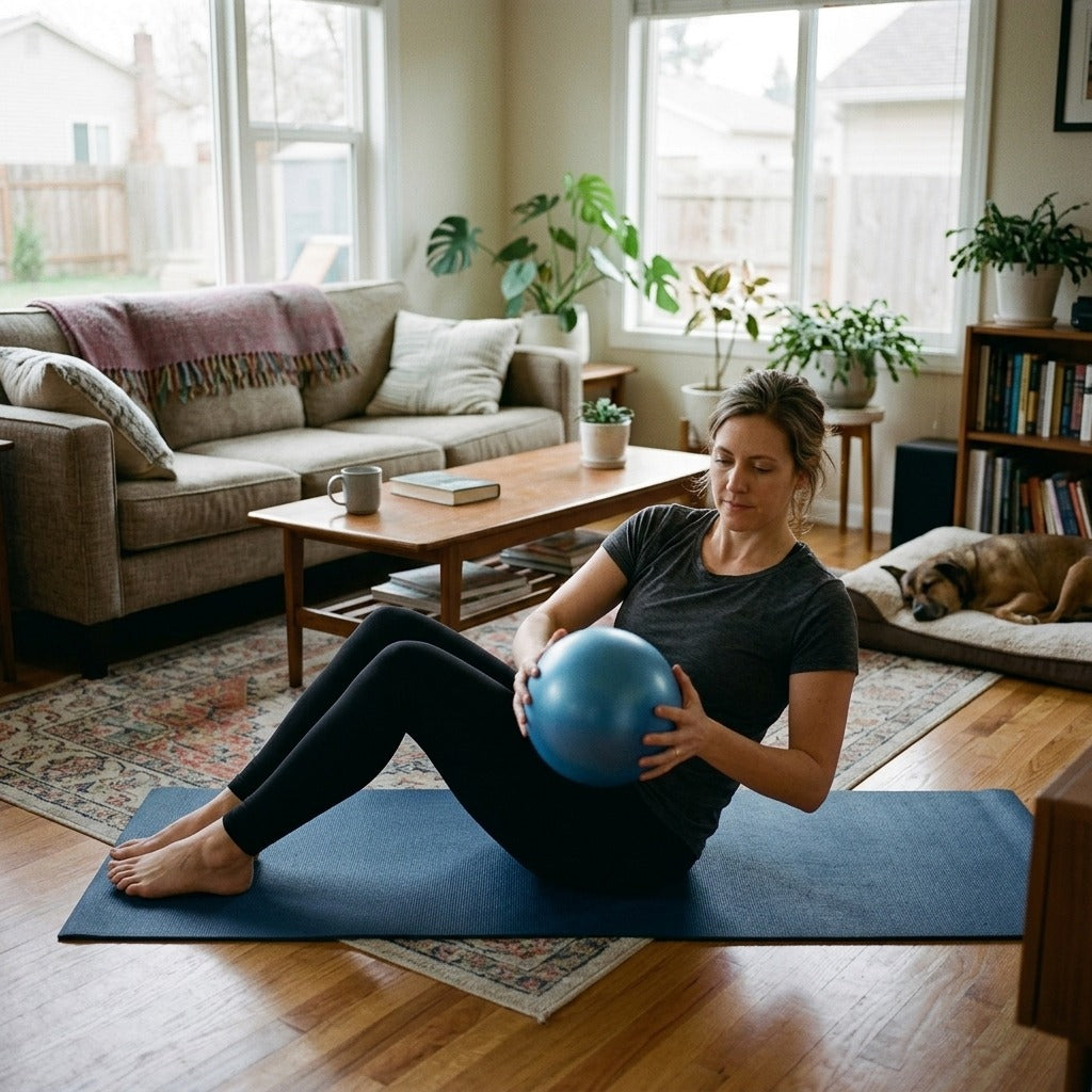 Frosted Thickened Exercise Ball for Pilates, Yoga and Balance Training - in everyday life