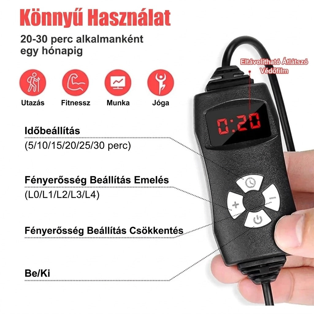 Teljes testet kezelő vörösfény-terápiás lámpa, 660nm és 850nm