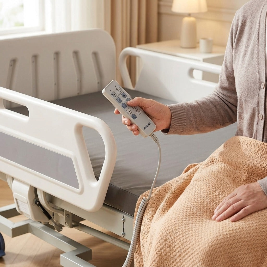 Full Electric Home Care Bed with Turning and Toilet - in use