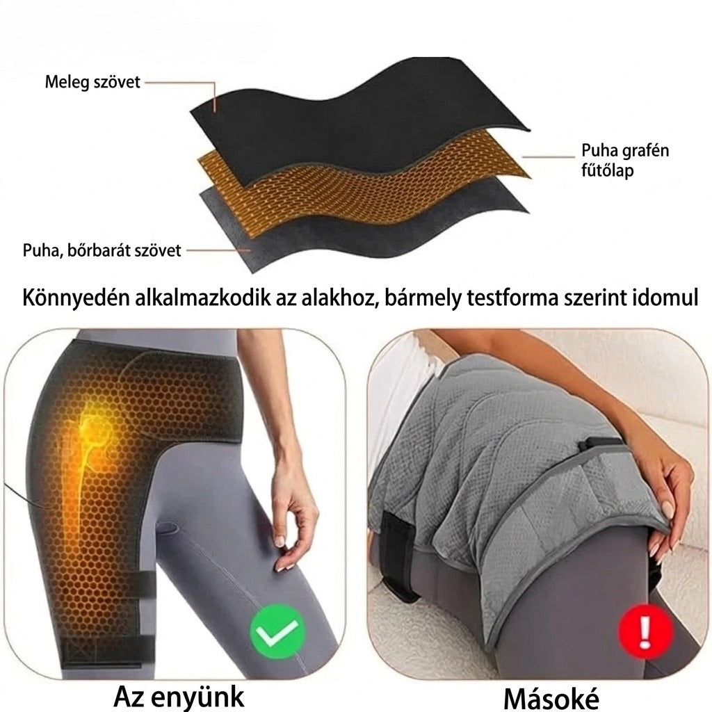 Teljes csípőrögzítő masszírozóval és melegítéssel, USB-ről
