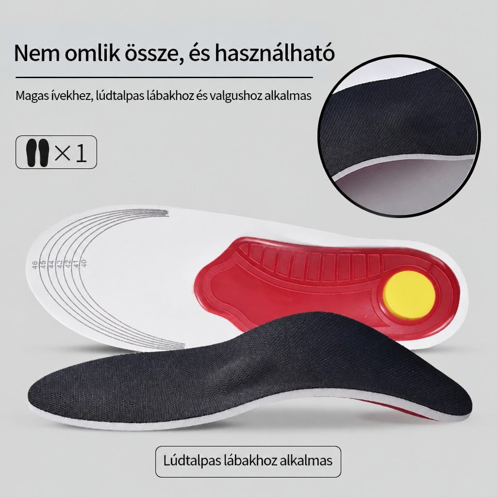 Géles boltozattámaszos talpbetét nőknek és férfiaknak