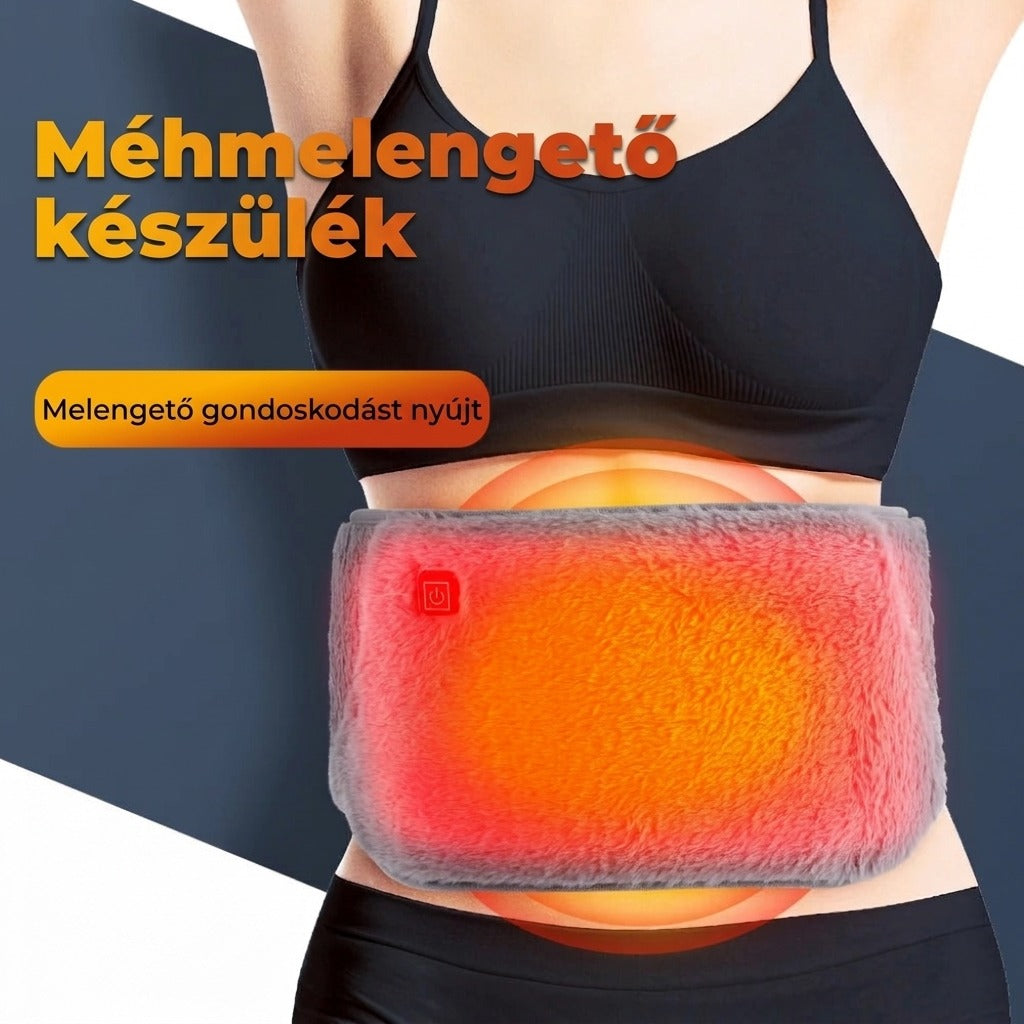 Grafén melegítőpárna, 3 fokozat, USB-tölthető hasmelegítő