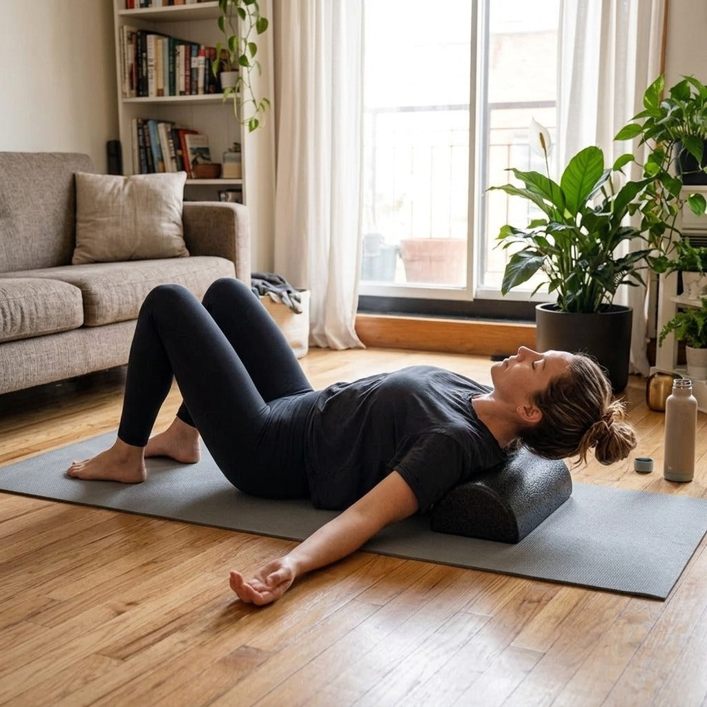 Half-Round Foam Roller for Yoga, 30 cm - at home