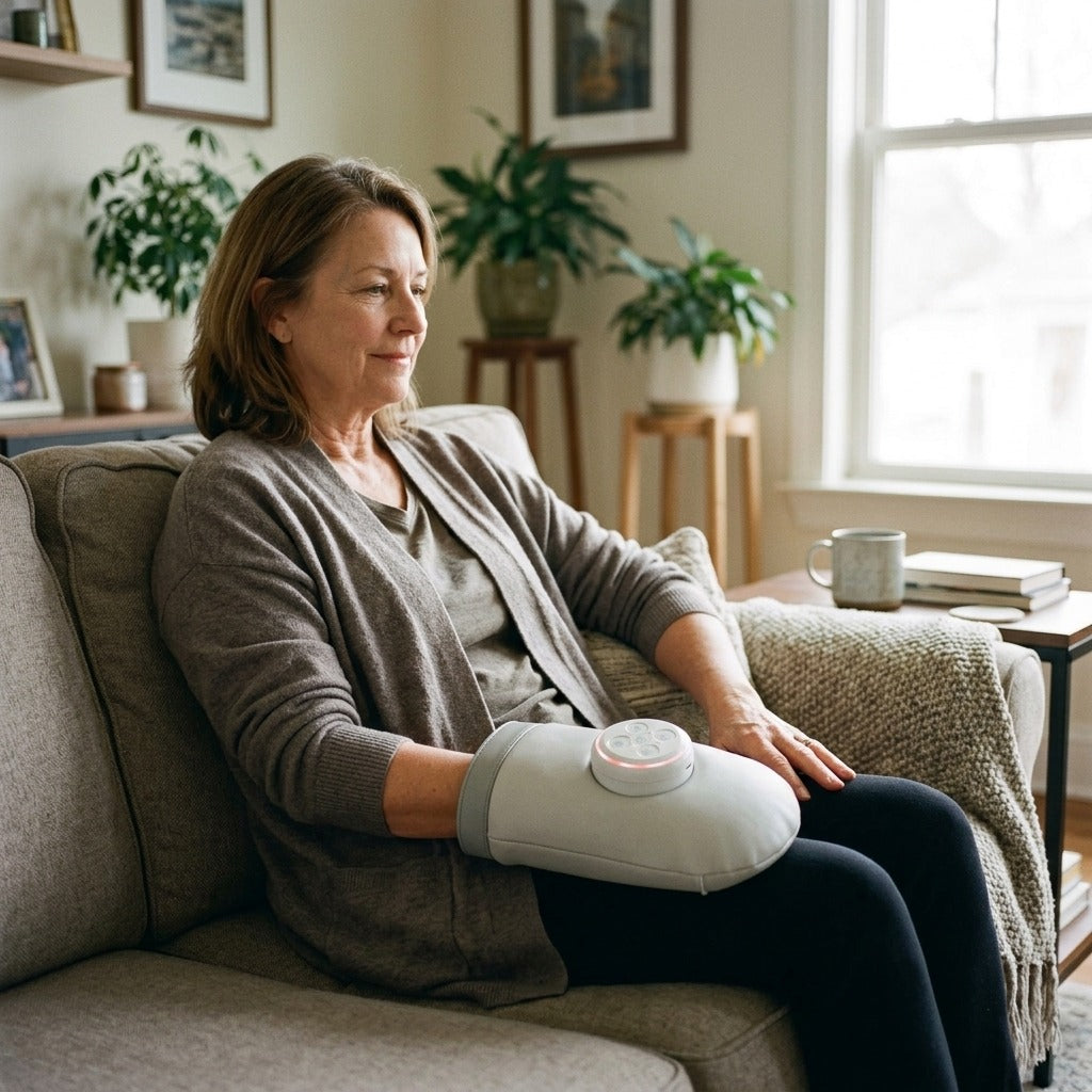 Hand Massager Glove with Air-Pressure Kneading - in everyday life