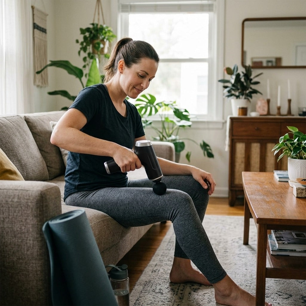 Handheld Electric Massager with 4 Heads - in everyday life