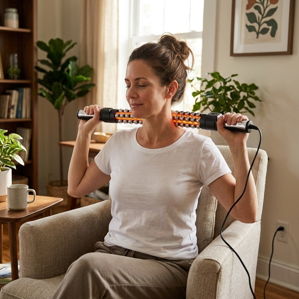 Heated Rotating Massage Roller with Heat - at home