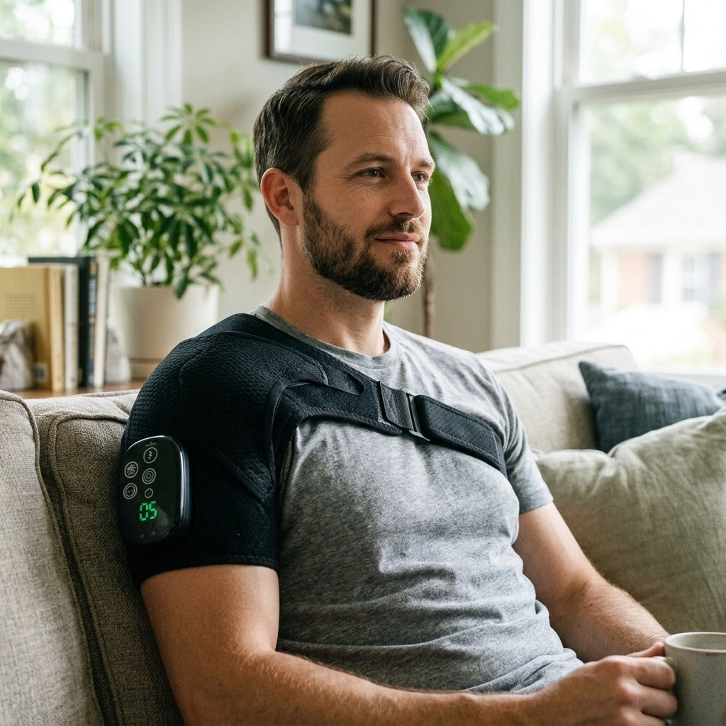 Heating and Vibration Massage Pad - in everyday life