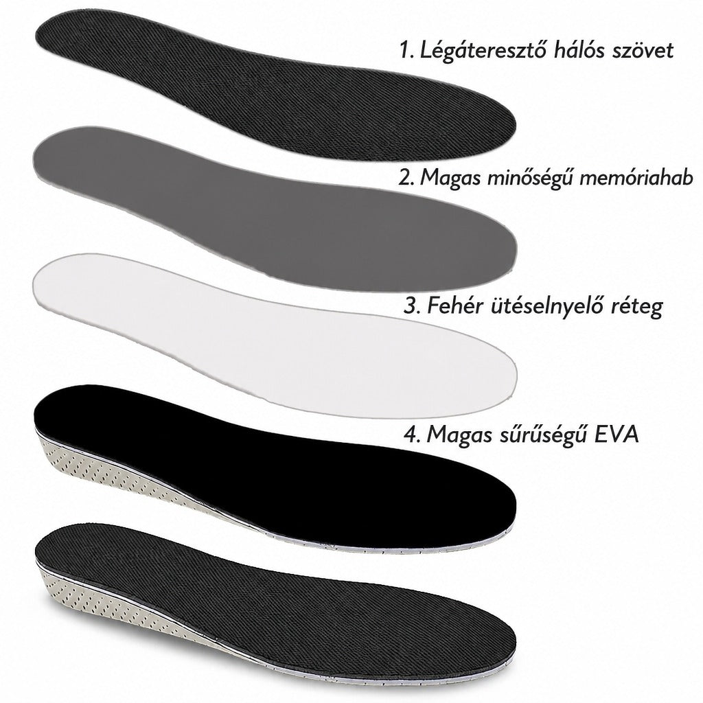Magasságemelő talpbetét nőknek és férfiaknak