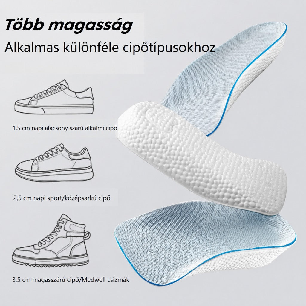 Magasságnövelő talpbetét boltozattámasszal