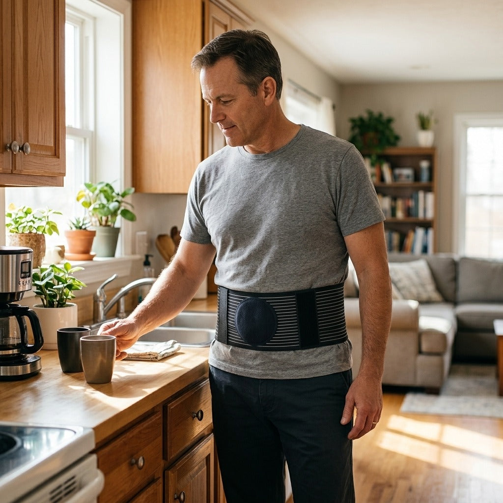 Hernia Support Belt with Pad - at home