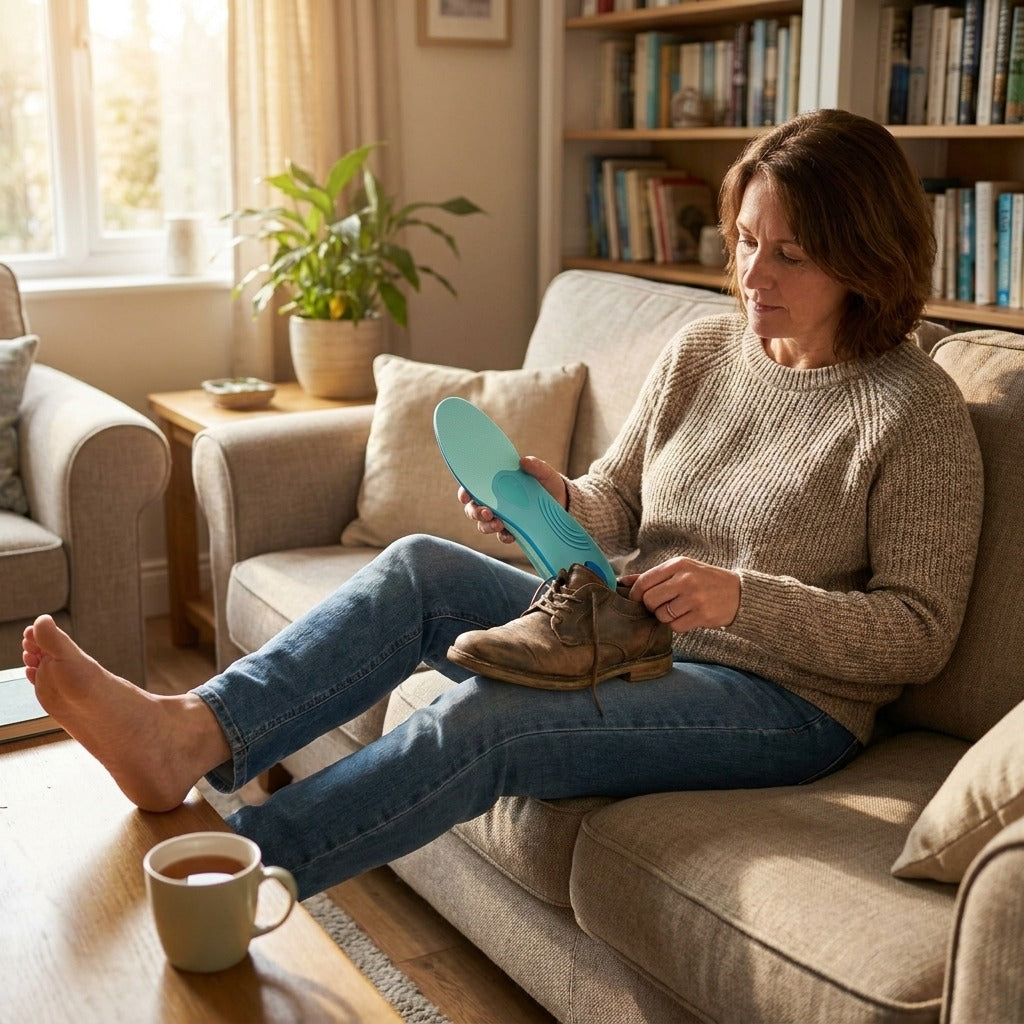High Arch Support Orthotic Insoles - at home