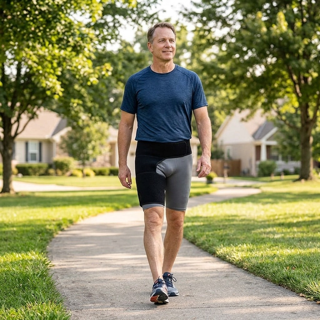 Hip and Thigh Compression Brace - in everyday life