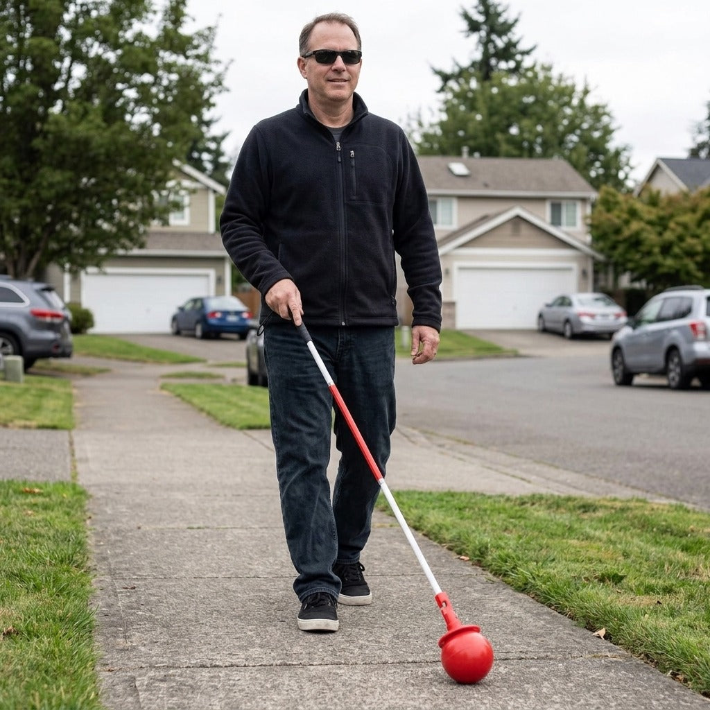 Hook-Style Replacement Cane Tip - in everyday life