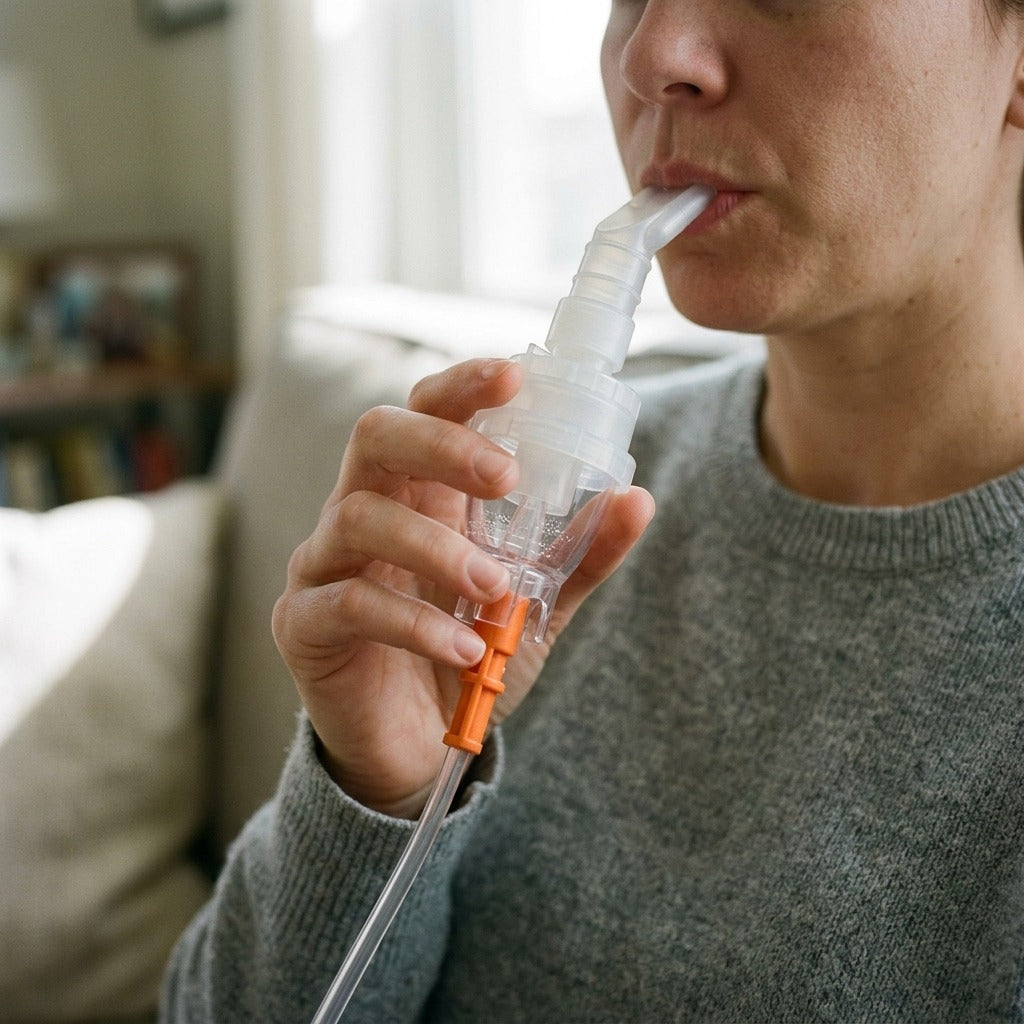 Household Nebulizer Accessory Set for Kids and Adults - in use